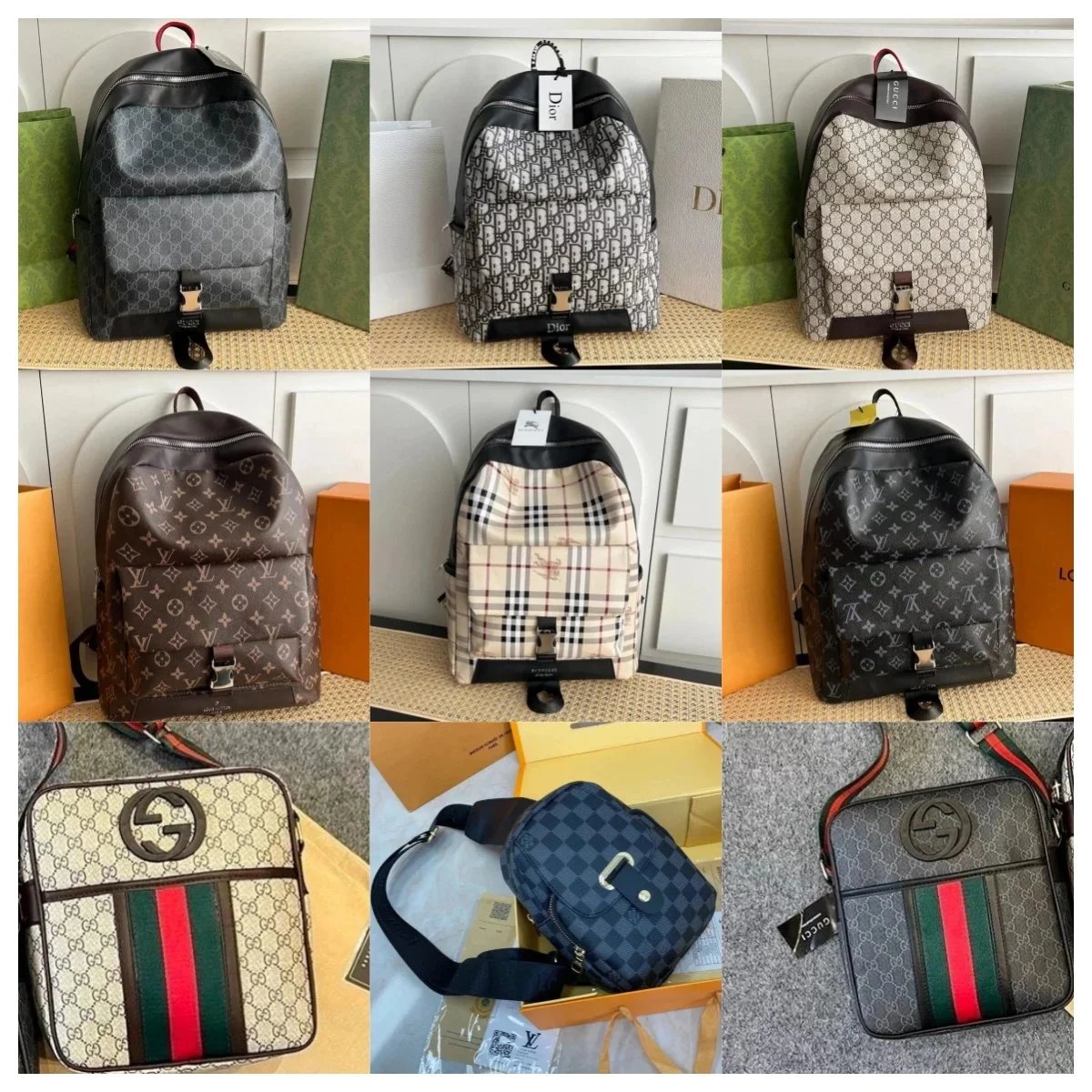 Design Luxury Designer Backpacks and Messenger Bags Collection Multicolor