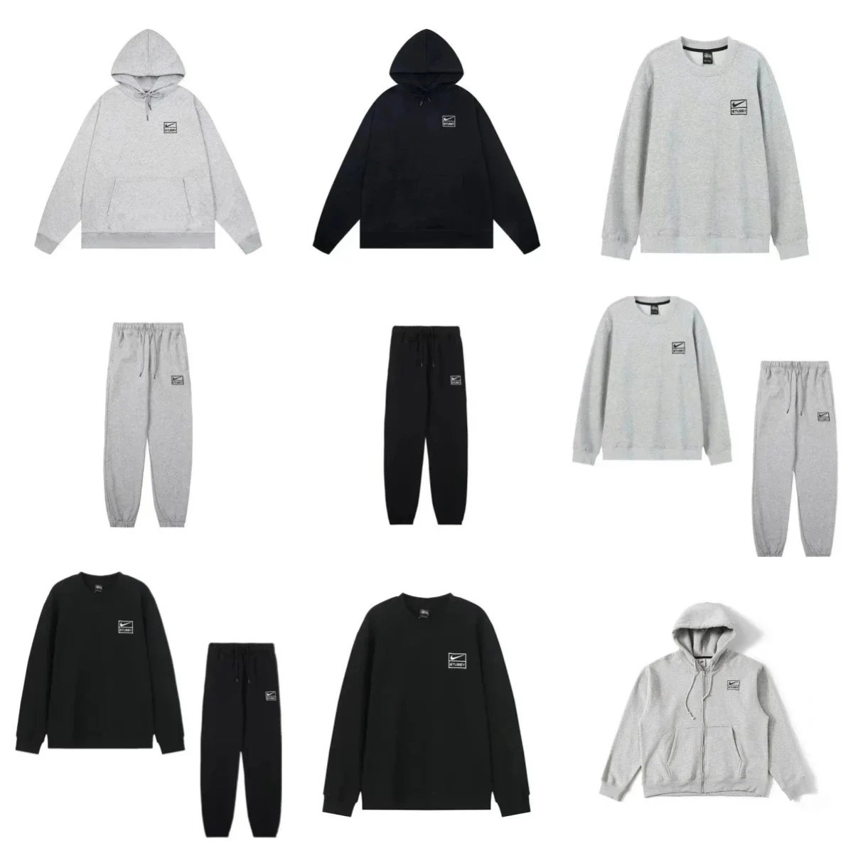 Nike Stussy Collaboration Streetwear Tracksuit Set Multicolor