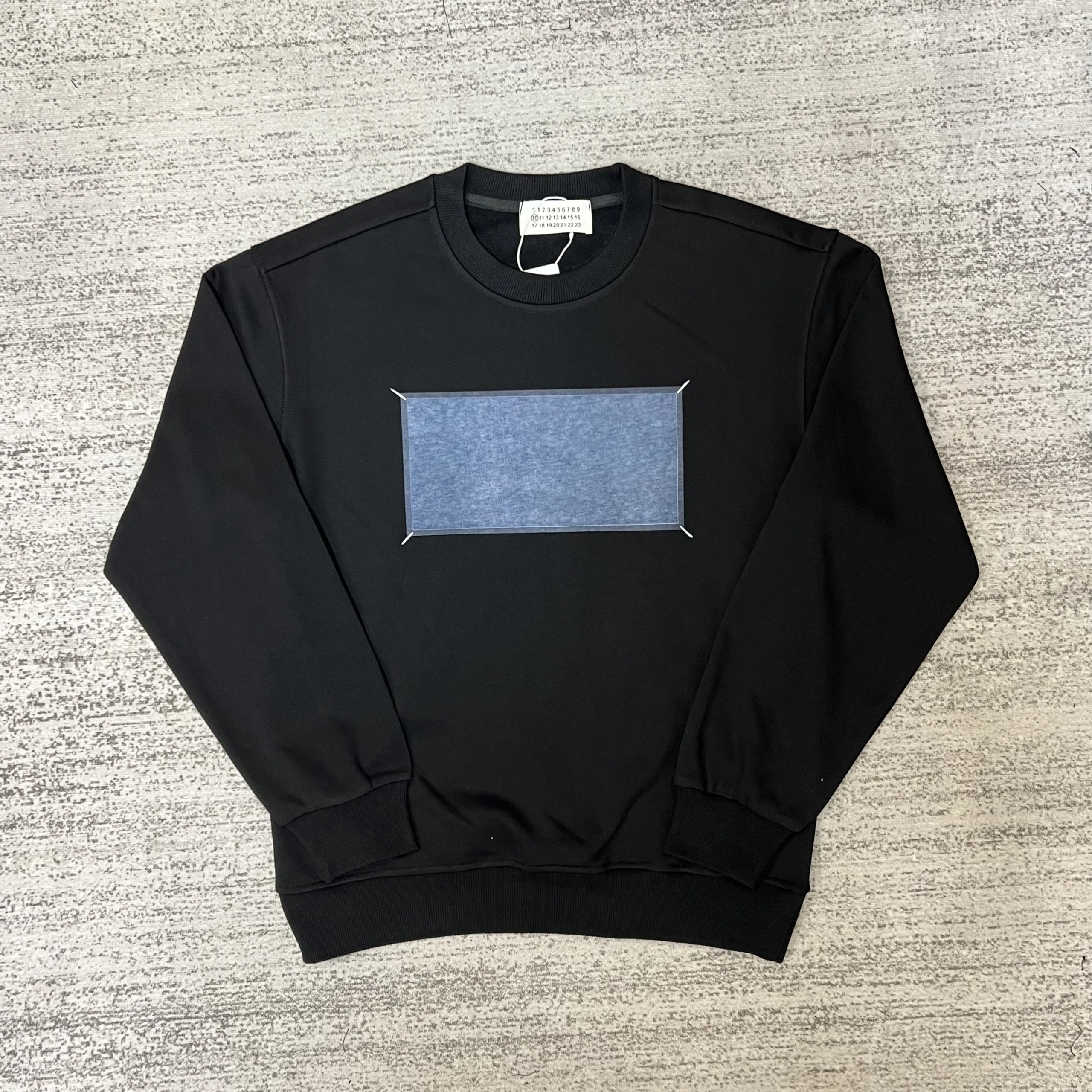 Designer Patch Crewneck Sweatshirt - Black