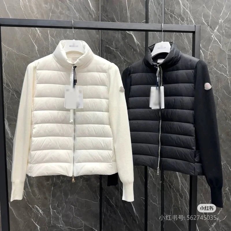 Moncler Knit-Sleeve Puffer Jacket Collection - Black and White