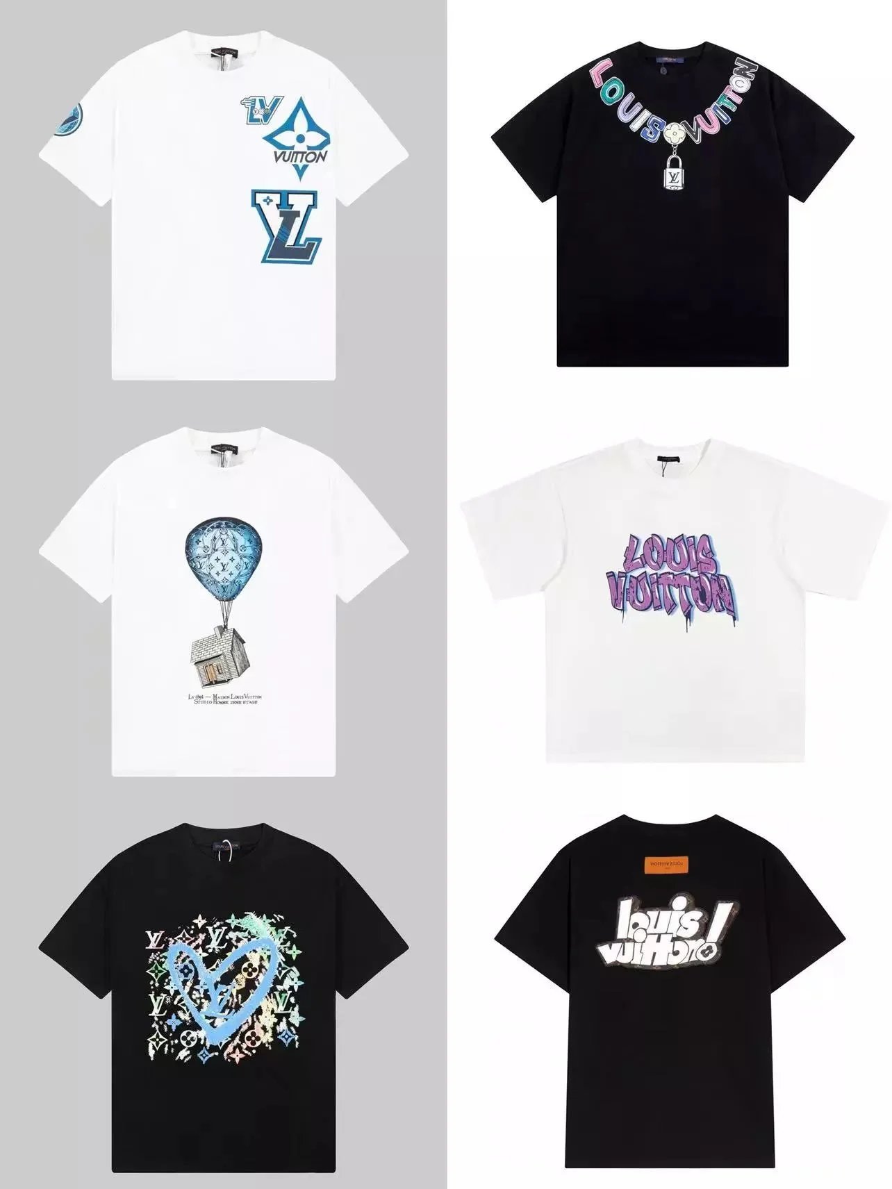 Louis Vuitton Graphic T-Shirt Collection - Black and White