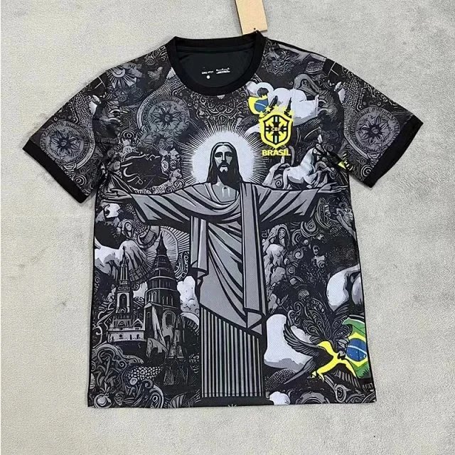 Brazil Christ the Redeemer Graphic T-Shirt - Black