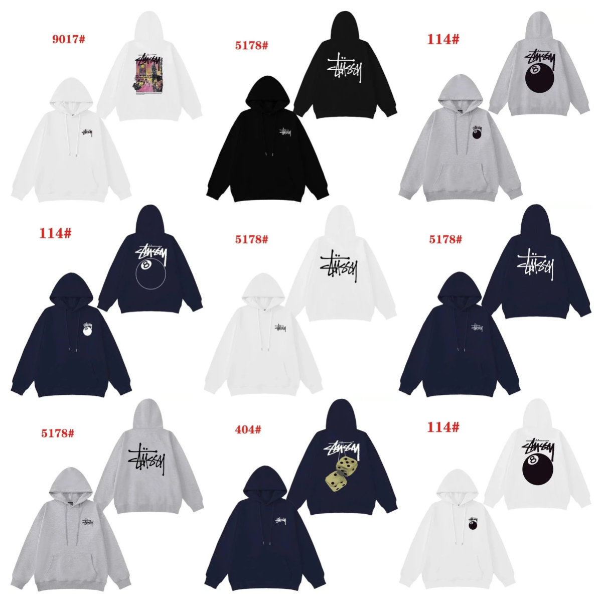 Stussy Logo and Graphic Hoodie Collection - Multicolor