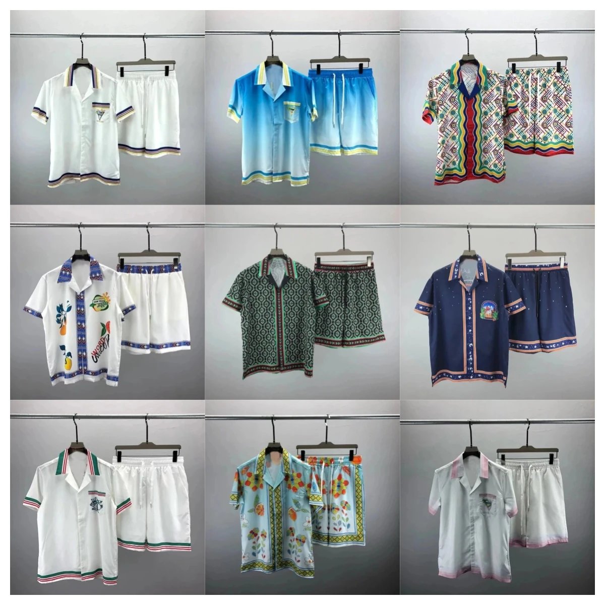 Printed Short-Sleeve Shirt and Shorts Set Collection - Multicolor