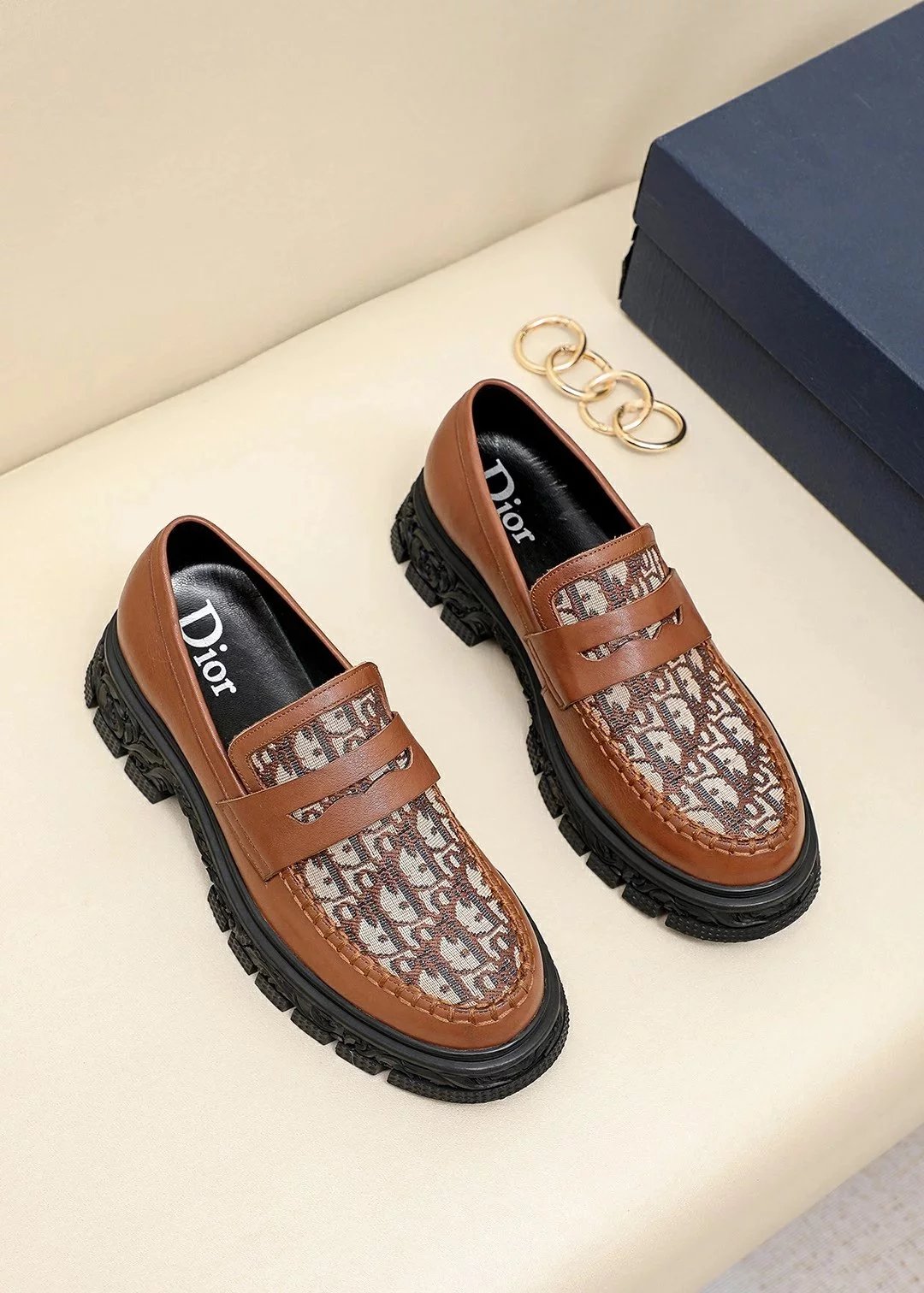 Dior Oblique Chunky Loafers - Brown